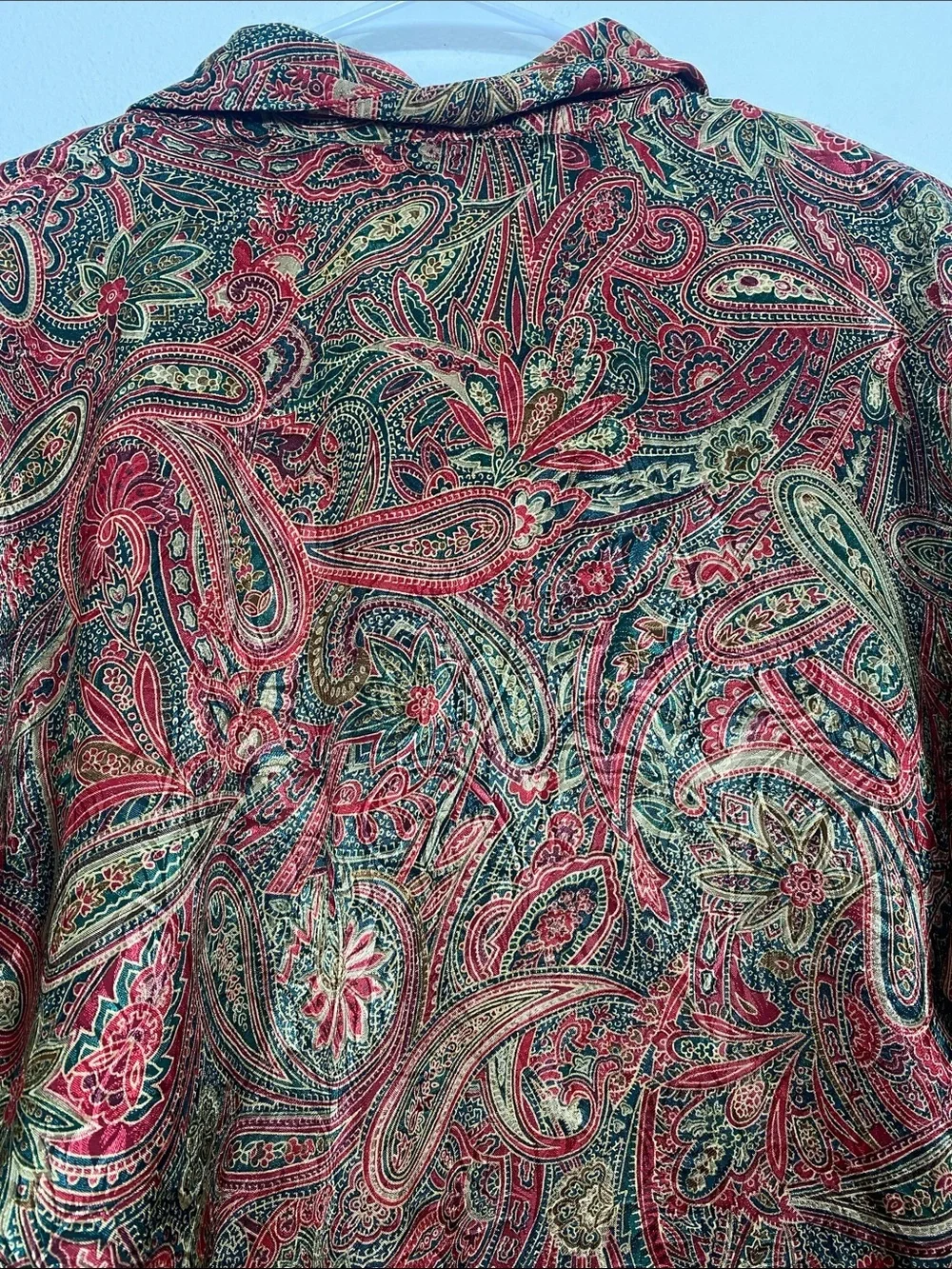 Victoria's Secret vintage 90s Paisley Button-Up Blouse in Red, Green & Gold